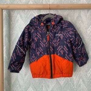 Patagonia Kids' Patterned Navy and Orange Raincoat